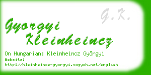 gyorgyi kleinheincz business card