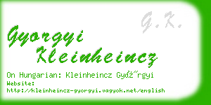 gyorgyi kleinheincz business card